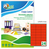 Etichetta Adesiva Lp4F Rosso Fluo 70Fg A4 70X36Mm (24Et/Fg Tico