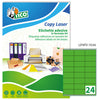 Etichetta Adesiva Lp4F Verde Fluo 70Fg A4 70X36Mm (24Et/Fg Tico