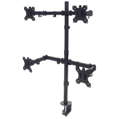 Manhattan 461566 Supporti a parete per TV 81,3 cm [32] Scrivania Nero (TV/MONITOR DESK MOUNT 4 SCREENS - 27IN CLAMP VESA TO 100X100MM)