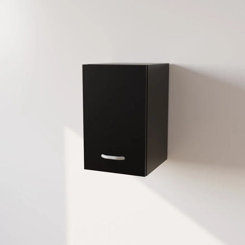 Pensile in Legno Nobilitato di Colore Nero con un Anta altezza 48 cm