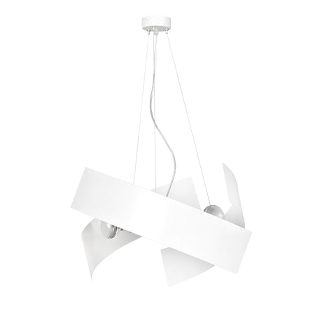 Sospensione Moderna 1 Luce Modo In Fasce Di Acciaio Bianco