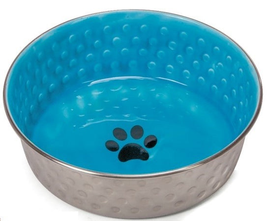 Ciotola Acciaio per cani Imac con bordo in Gomma e Finitura in Ceramica