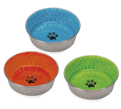 Ciotola Acciaio per cani Imac con bordo in Gomma e Finitura in Ceramica