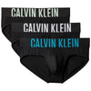 Calvin Klein pack 3 slip neri con fascia alta 000NB3610AZDJ