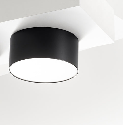 Plafoniera alluminio Gea Led CLOE 65 GPL243C LED lampada soffitto nero tonda moderna interno 16W 3000°K IP20