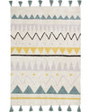 Tappeto Lavabile Azteca, Panna/Azzurro Vintage, 100% Cotone (140x200 c Lorena Canals