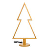 Abete triangolare luminoso con led bianco caldo e base in legno decorazione natalizia