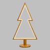 Abete triangolare luminoso con led bianco caldo e base in legno decorazione natalizia