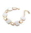 MEWO JEWELS Bracciale con quadrati smaltati bianchi