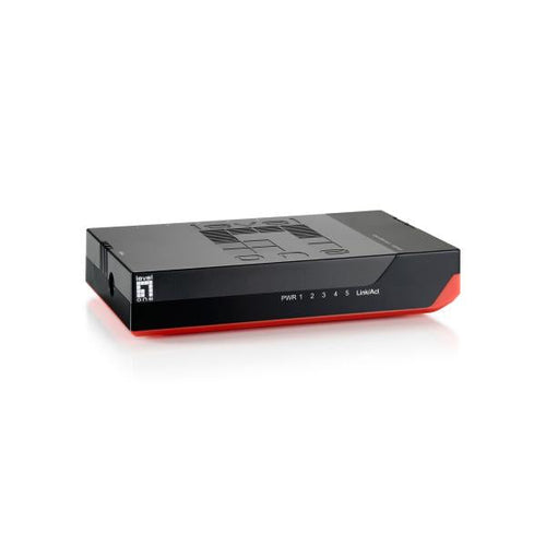 LevelOne GSW-0507 switch di rete Non gestito Gigabit Ethernet (10/100/1000) Nero, Rosso