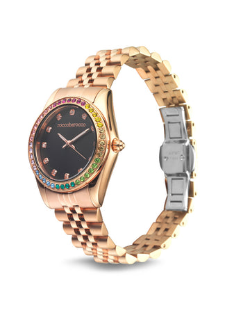 Roccobarocco Orologio - Just – Donna Acciaio Oro Rosa Nero