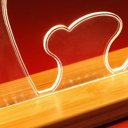 Natività in legno naturale luminosa con led a luce calda "Grotta" decorazione per interno