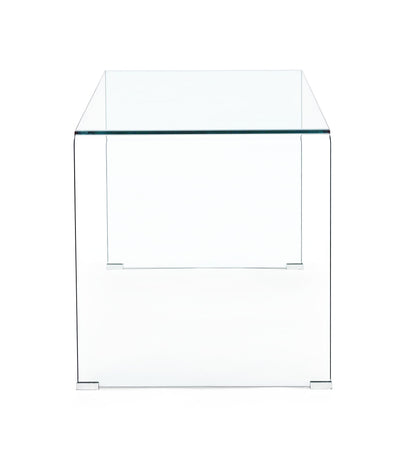 Scrivania "Iride" porta PC con struttura in vetro trasparente 125 X 70 cm per ufficio e cameretta