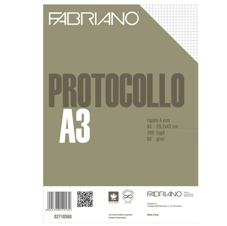 Protocollo 4Mm 200Fg 60Gr F.To A3 Chiuso (21X29,7Cm Fabriano
