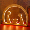 Natività in legno naturale luminosa con led a luce calda Grotta decorazione per interno