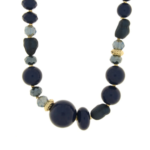 BYSIMON  - Collana in Metallo con pietre blu