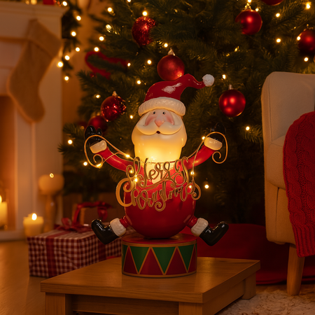 Figura di natale con luci Led con scritta Merry Christmas per decorazioni natalizie