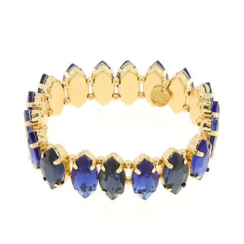 BYSIMON - Bracciale in Metallo con cristalli nelle sfumature del blu
