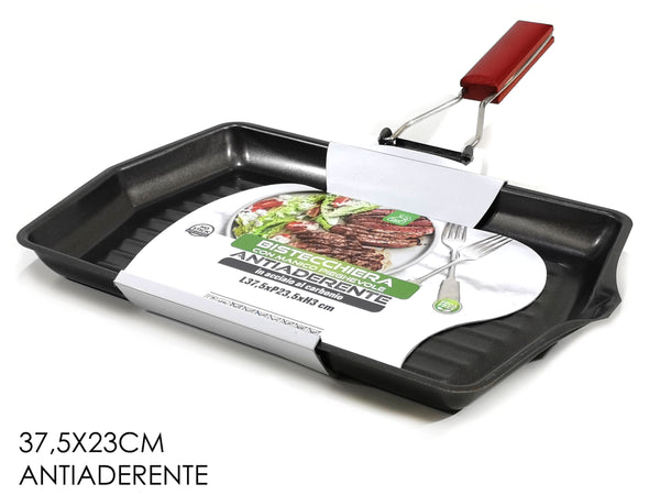 Piastra Antiaderente con manico pieghevole