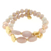 BYSIMON - Bracciale in Metallo multifilo con pietre nelle sfumature del lilla