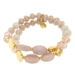 BYSIMON - Bracciale in Metallo multifilo con pietre nelle sfumature del lilla