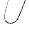 Marlù   Collana catena fish bone con dischetti di onice nera e pietra lavica
