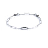 Marlù   Bracciale catena a maglia larga diamantata con elemento ovale al centro in black oil