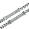 Marlù Bracciale catena cuban e catena snake piatta centrale con trama puntinata