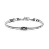 Marlù   Bracciale catena snake tonda con zircone quadrato nero centrale