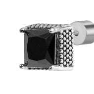 Marlù   Orecchino a lobo con zircone nero quadrato 0,7mm
