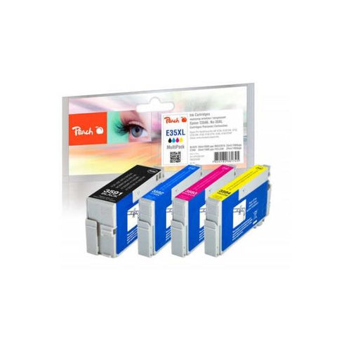 Peach PI200-637 cartuccia d'inchiostro 4 pz Nero, Ciano, Magenta, Giallo (Peach PI200-637 bl?kpatron 4 stk Sort,)