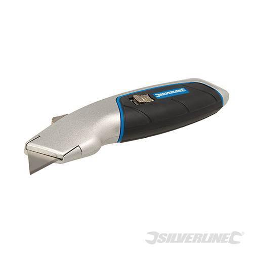Taglierino a cambio rapido 175mm forma ergonomica con 5 lame di ricambio silverline
