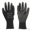 Guanti PU con palmo rinforzato neri fodera interna in nylon silverline