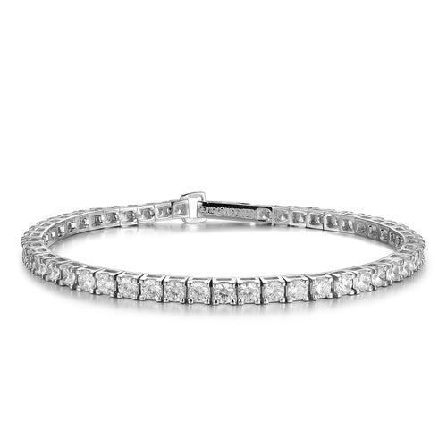 Evideence - BRACCIALE TENNIS ARGENTO RODIO ZIRCONI BIANCHI