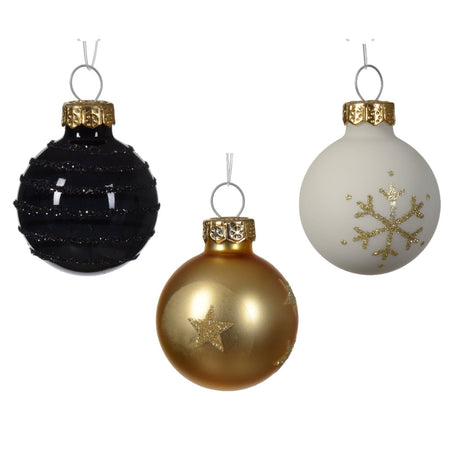 Palline natalizie in vetro decorazione per albero di natale da Ø 3 cm, tubo da 9 pezzi