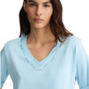 Liu Jo t-shirt celeste scollo a V con strass TA5175JS923 M9490 T-shirt Liu Jo