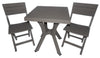 SET DUETTO RESINA TAVOLO + 2 SEDIE BIANCO O TORTORA O ANTRACITE