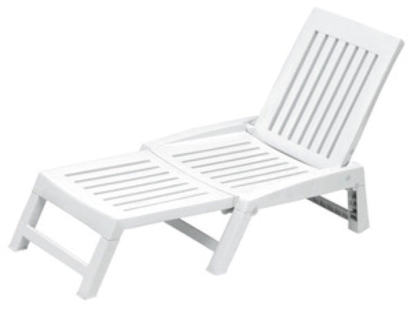 LETTINO SDRAIO PIEGHEVOLE DA GIARDINO IN RESINA POLYRATTAN ORFEO CM.177X61X30H