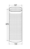 Griglia antiscottatura 670x133x127mm