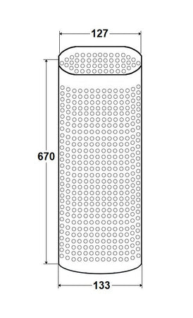 Griglia antiscottatura 670x133x127mm