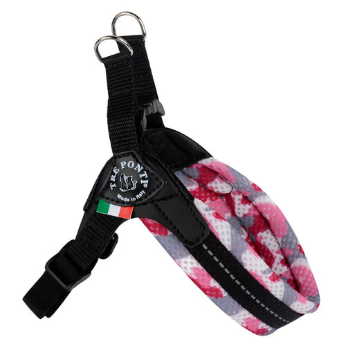 Pettorina Tre Ponti Easy Fit Sottopancia Regolabile Rosa Mimetico per Cani