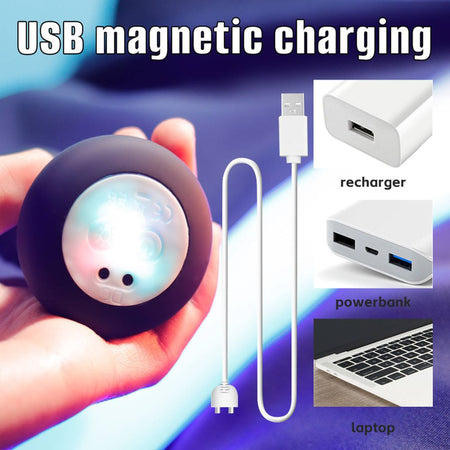 Stimolatore anal plug anale in silicone con luci LED colorate e caricatore USB magnetico