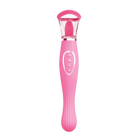 Pompa vaginale vibrante automatica in silicone con lingua stimolante clitoride ricaricabile USB