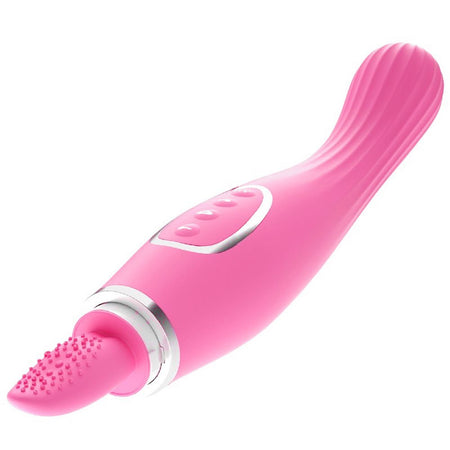 Pompa vaginale vibrante automatica in silicone con lingua stimolante clitoride ricaricabile USB