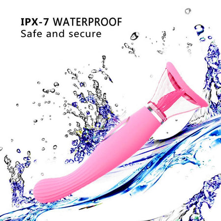 Pompa vaginale vibrante automatica in silicone con lingua stimolante clitoride ricaricabile USB