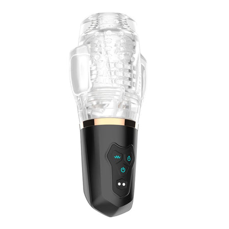 Masturbatore vibratore maschile vibrante con 10 modalità di vibrazione e 4 di aspirazione in TPE ricaricabile USB