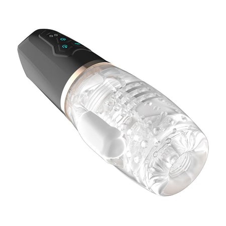 Masturbatore vibratore maschile vibrante con 10 modalità di vibrazione e 4 di aspirazione in TPE ricaricabile USB