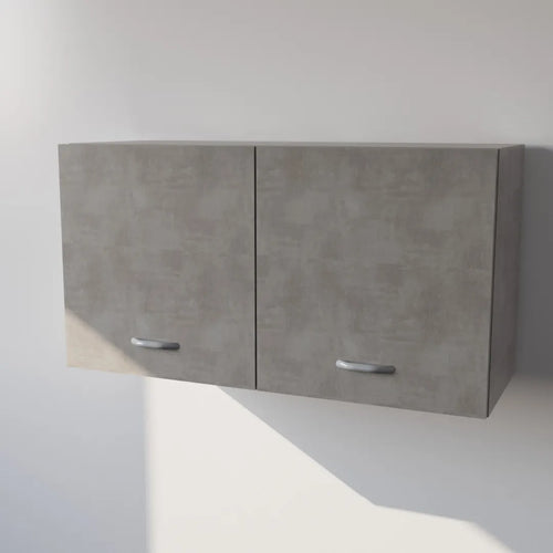Pensile in Legno Nobilitato di Colore Cemento con Ante altezza 48 cm