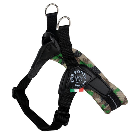 Pettorina Tre Ponti Easy Fit Sottopancia Regolabile Verde Mimetico per Cani