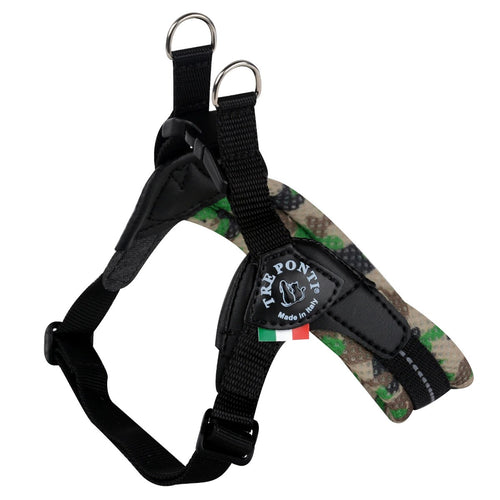 Pettorina Tre Ponti Easy Fit Sottopancia Regolabile Verde Mimetico per Cani